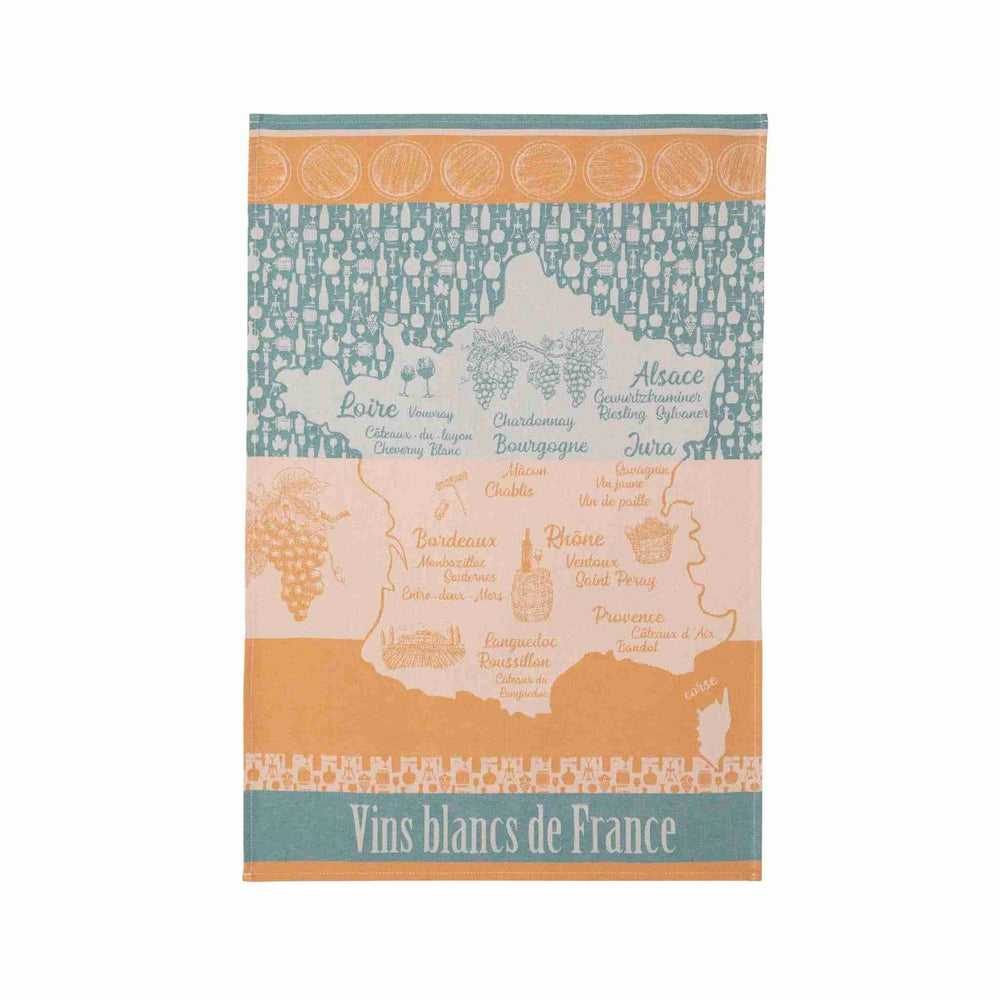 French Tea Towel - Vins Blancs de France