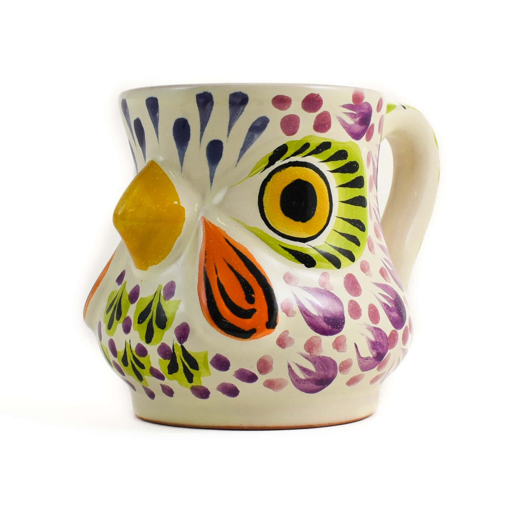 Mexican Hand Painted Rooster Mug with Green Detail