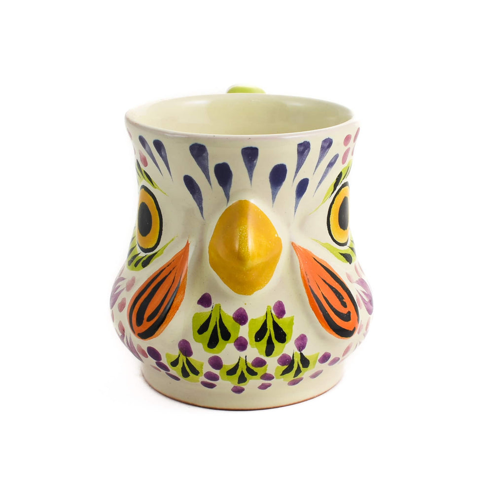 Mexican Hand Painted Rooster Mug with Green Detail