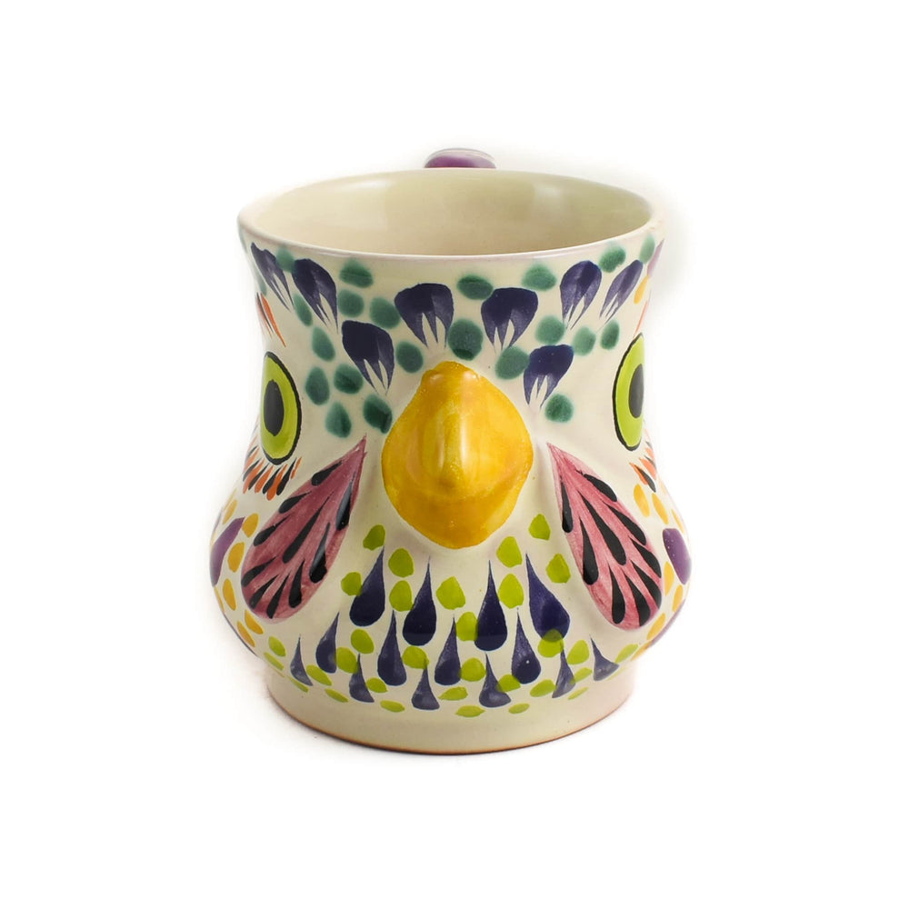 Mexican Hand Painted Rooster Mug with Orange Detail