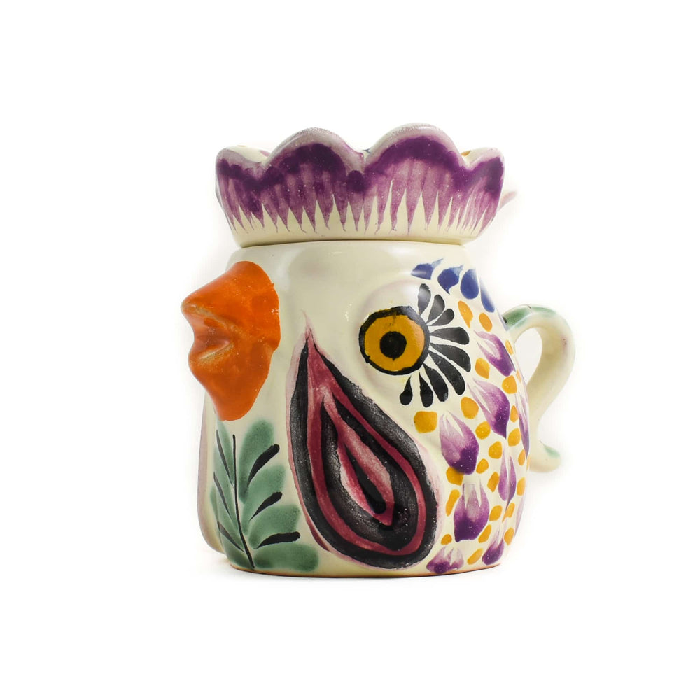 Mexican Hand Painted Rooster Sugar Bowl