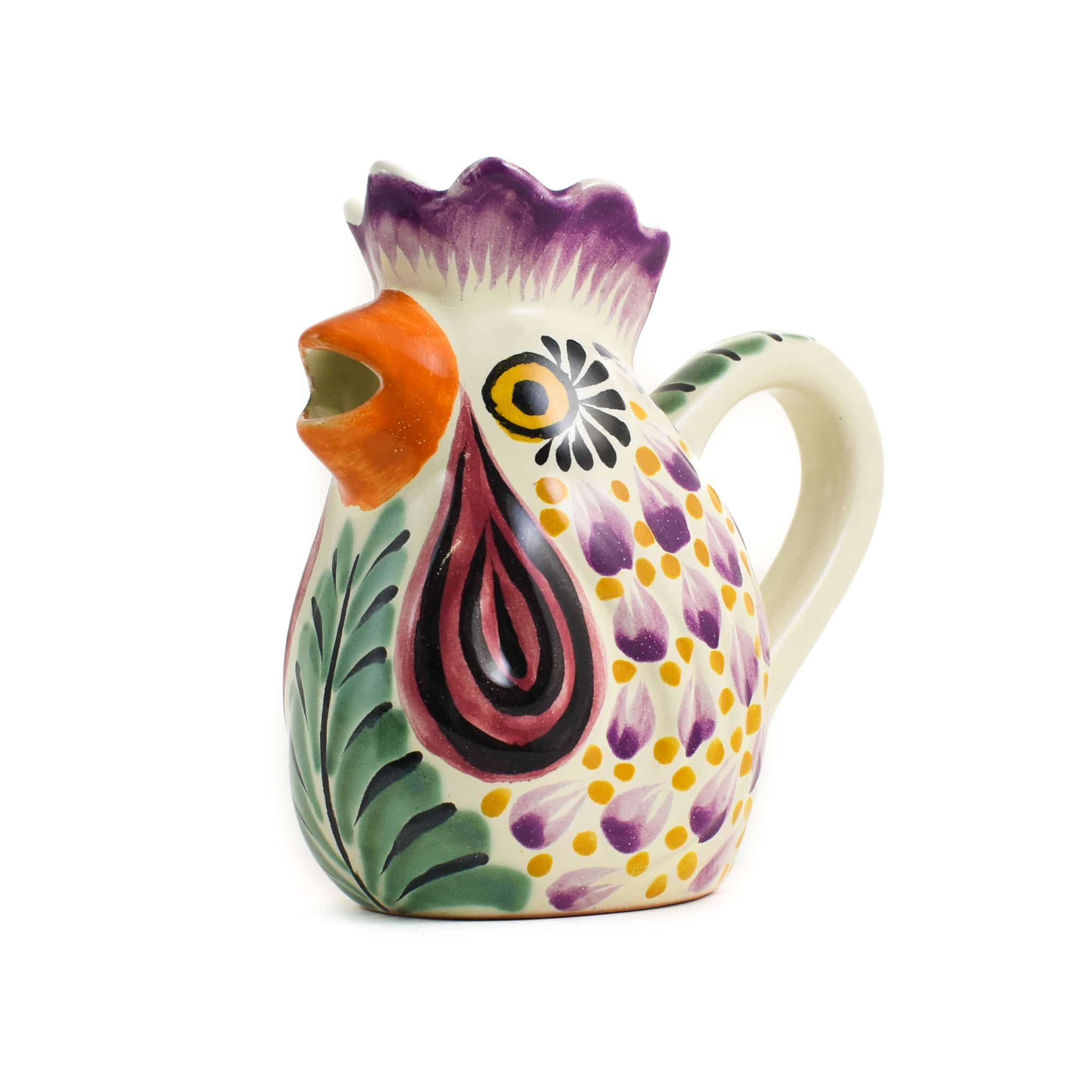 Mexican Hand Painted Rooster Milk Jug