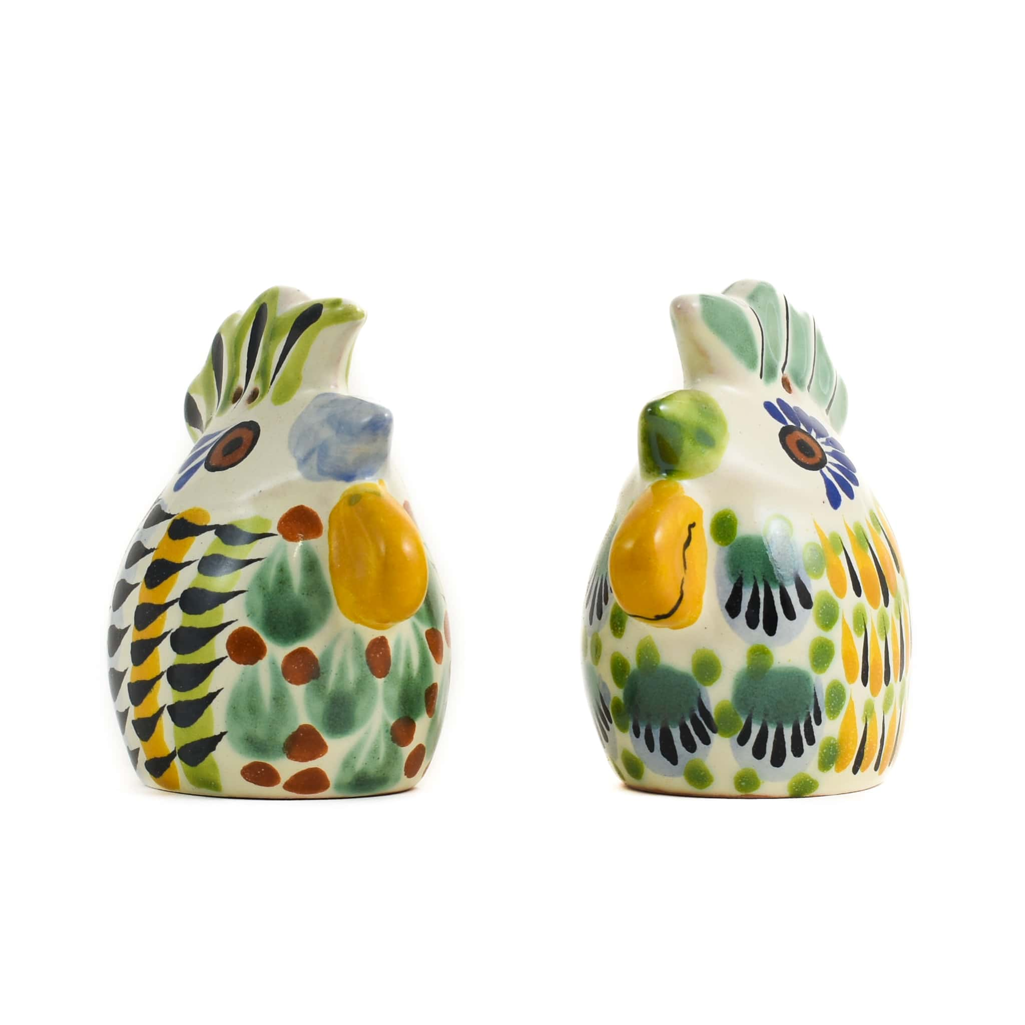 Mexican Hand Painted Rooster Salt & Pepper Shaker Set