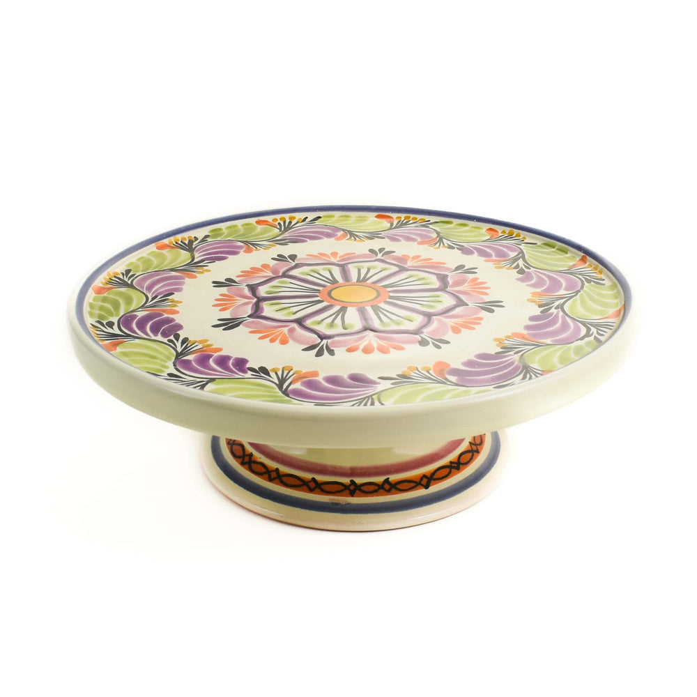 Mexican Hand Painted Cake Stand, 10''