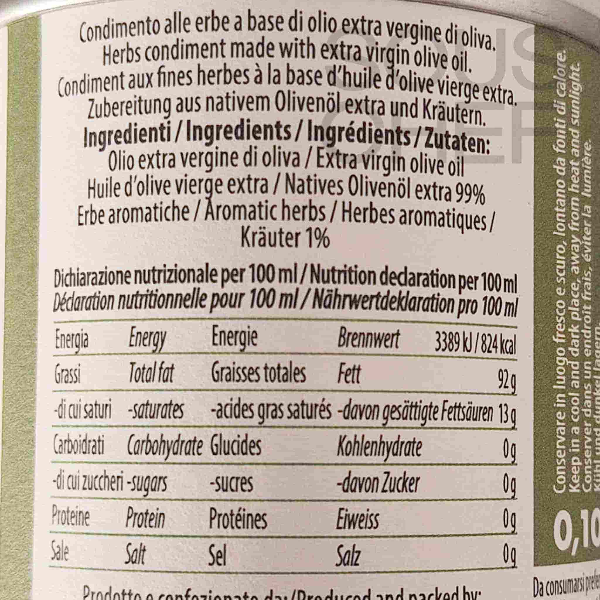 Galantino Puglian Aromatic Herbs "Beltocco" Extra Virgin Olive Oil, 100ml