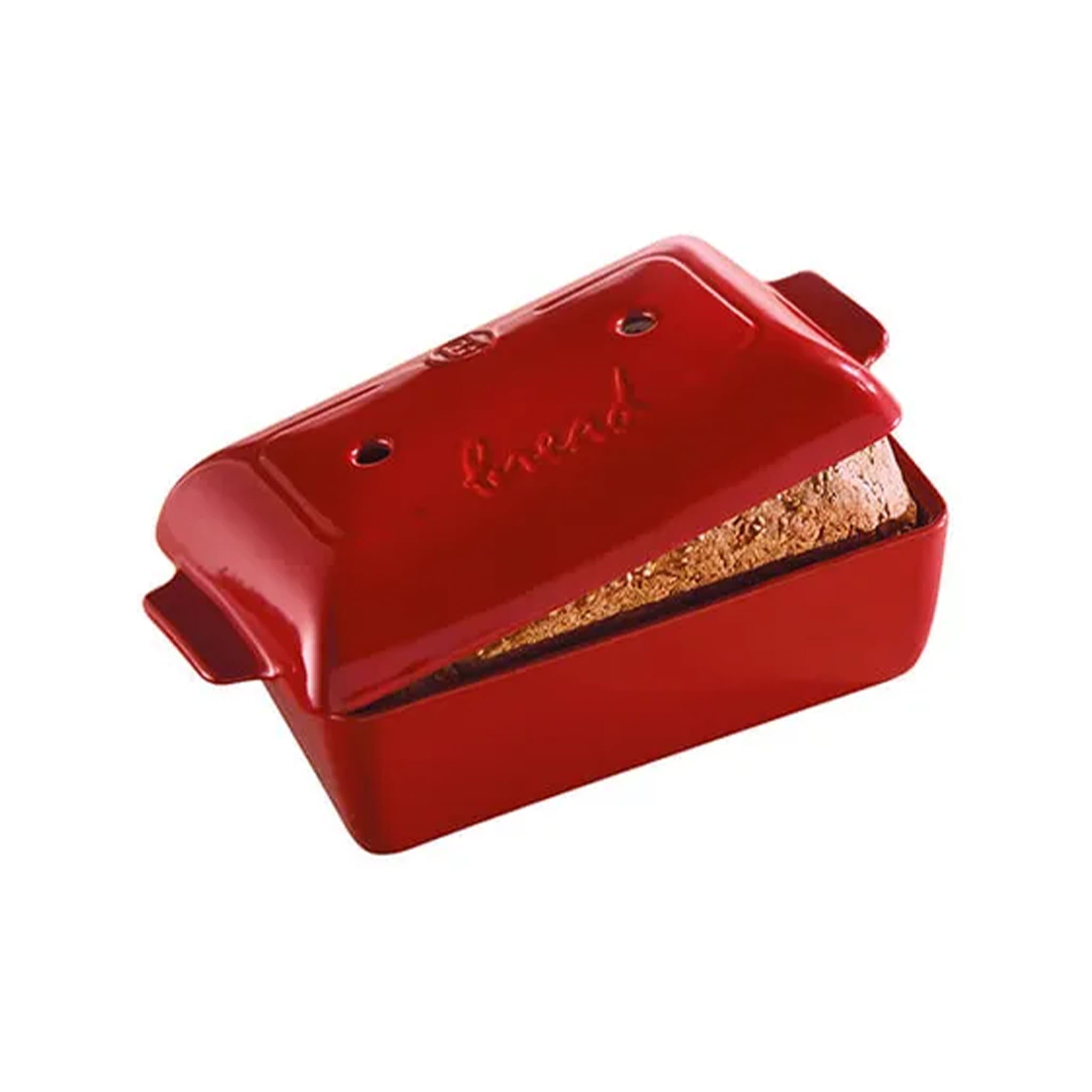 Emile Henry Red Loaf Pan with Lid, 2.2 Litre