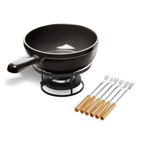 Emlie Henry Black Cheese Fondue Set, 22cm