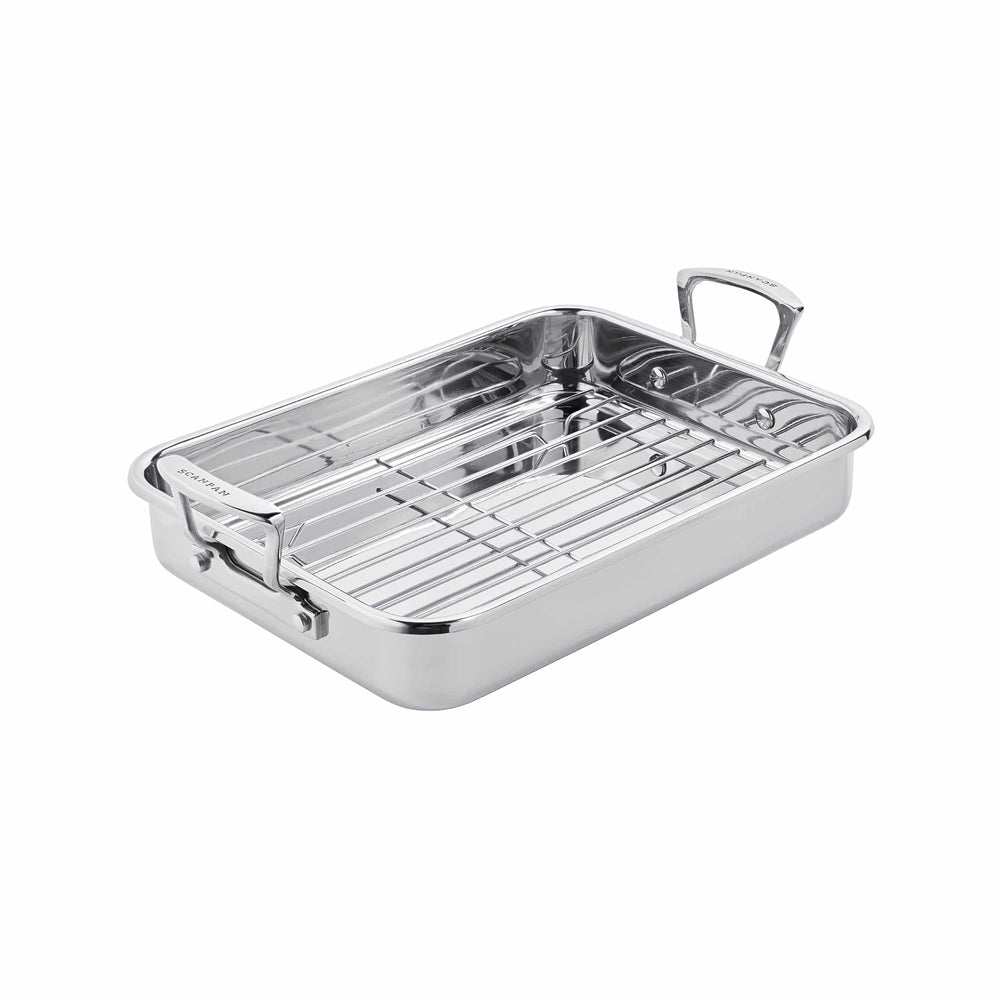 Scanpan Impact Stainless Steel Roasting Pan with Rack, 43x28cm