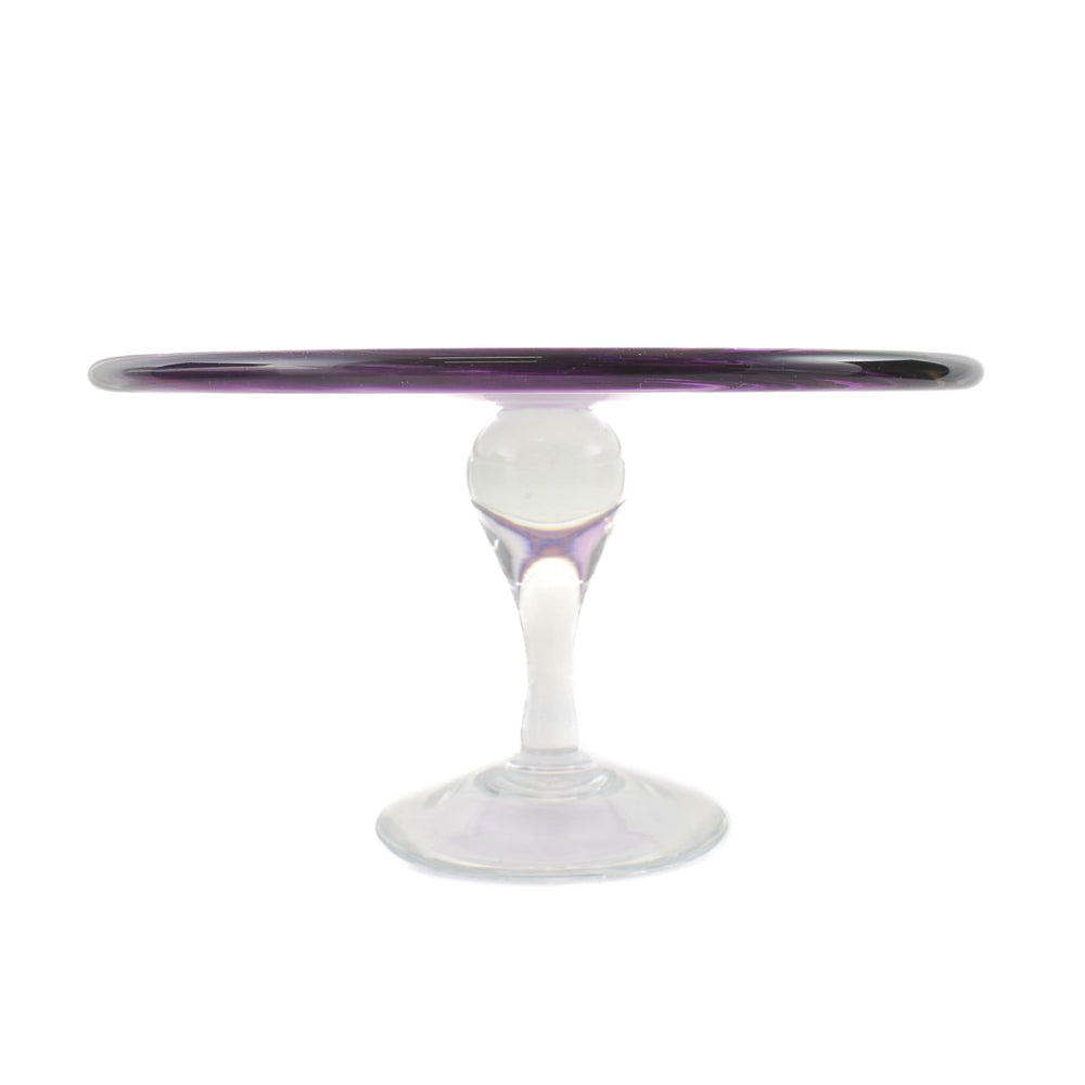 Murano Glass Amethyst Cake Stand, 25cm