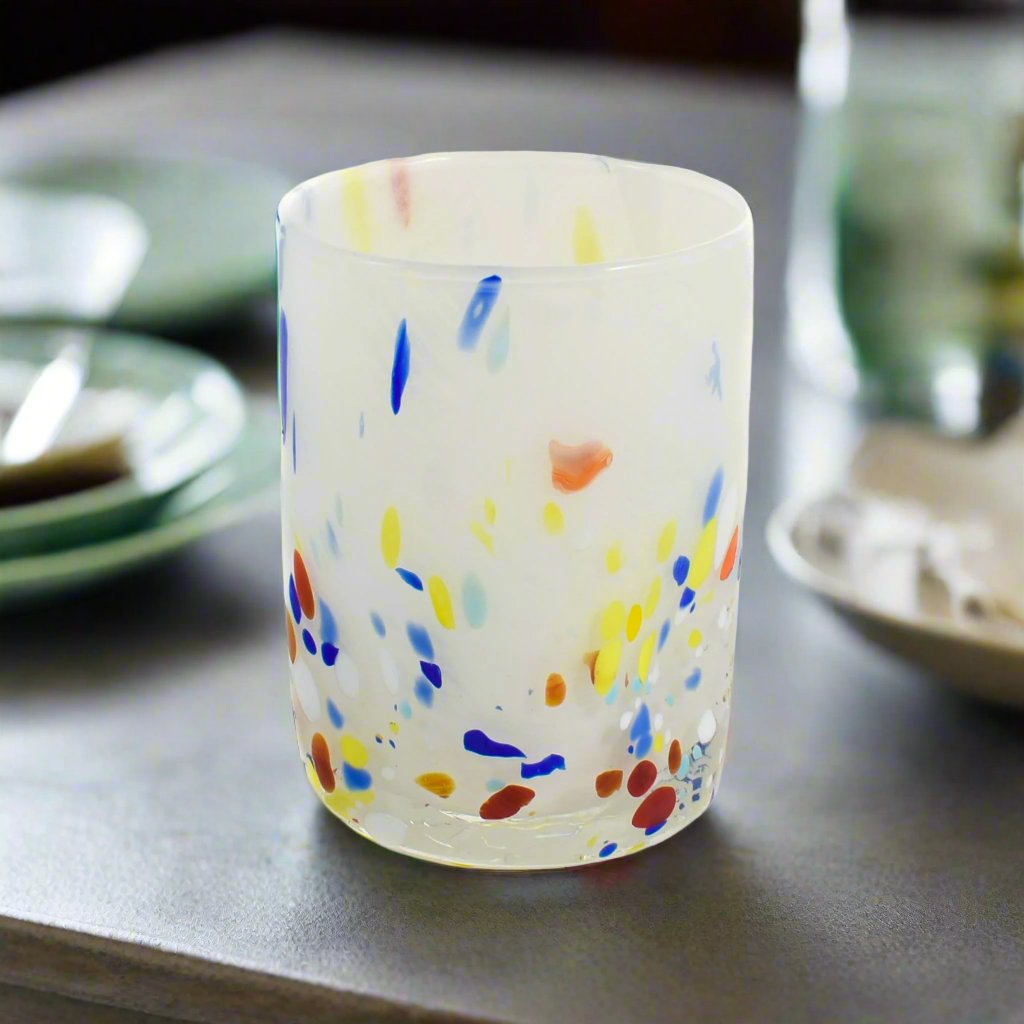 Murano Glass Tumbler, Rainbow