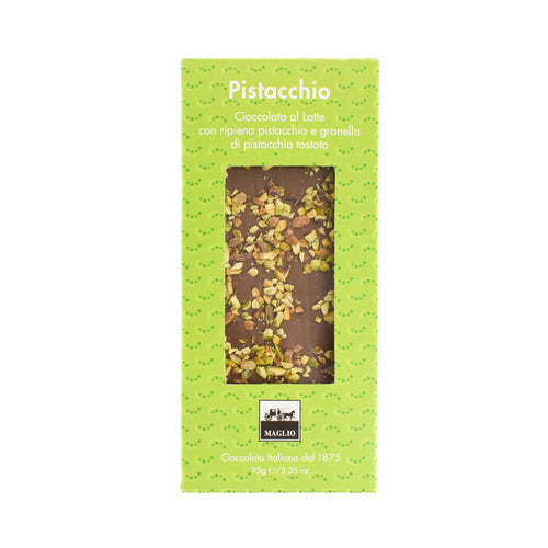 Maglio Milk Chocolate Bar with Pistachio Cream Filling, 95g