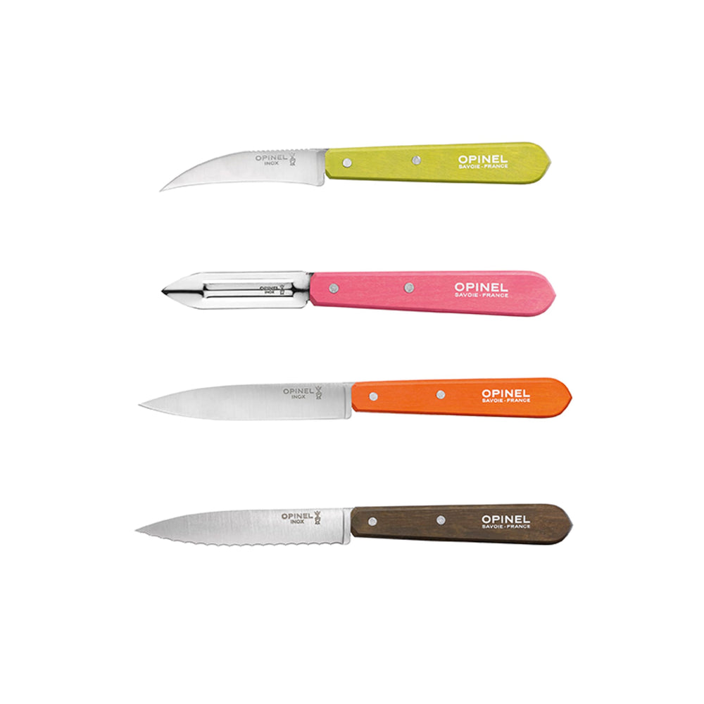 Opinel 4 Piece Brights Kitchen Essentials Knife Set