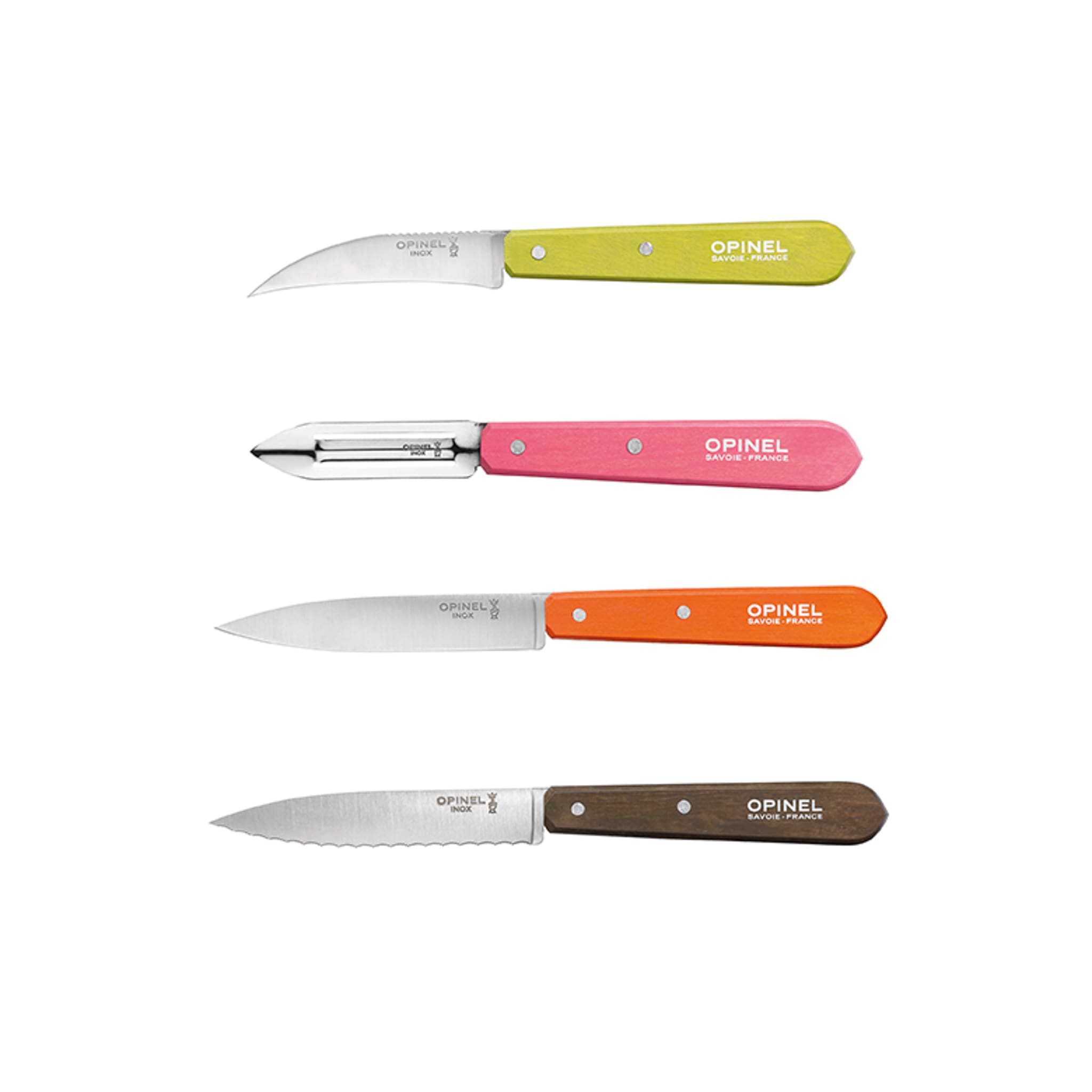 Opinel 4 Piece Brights Kitchen Essentials Knife Set