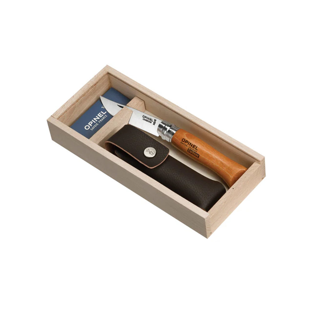 Opinel Folding Knife Gift Set with Faux Leather Sheath