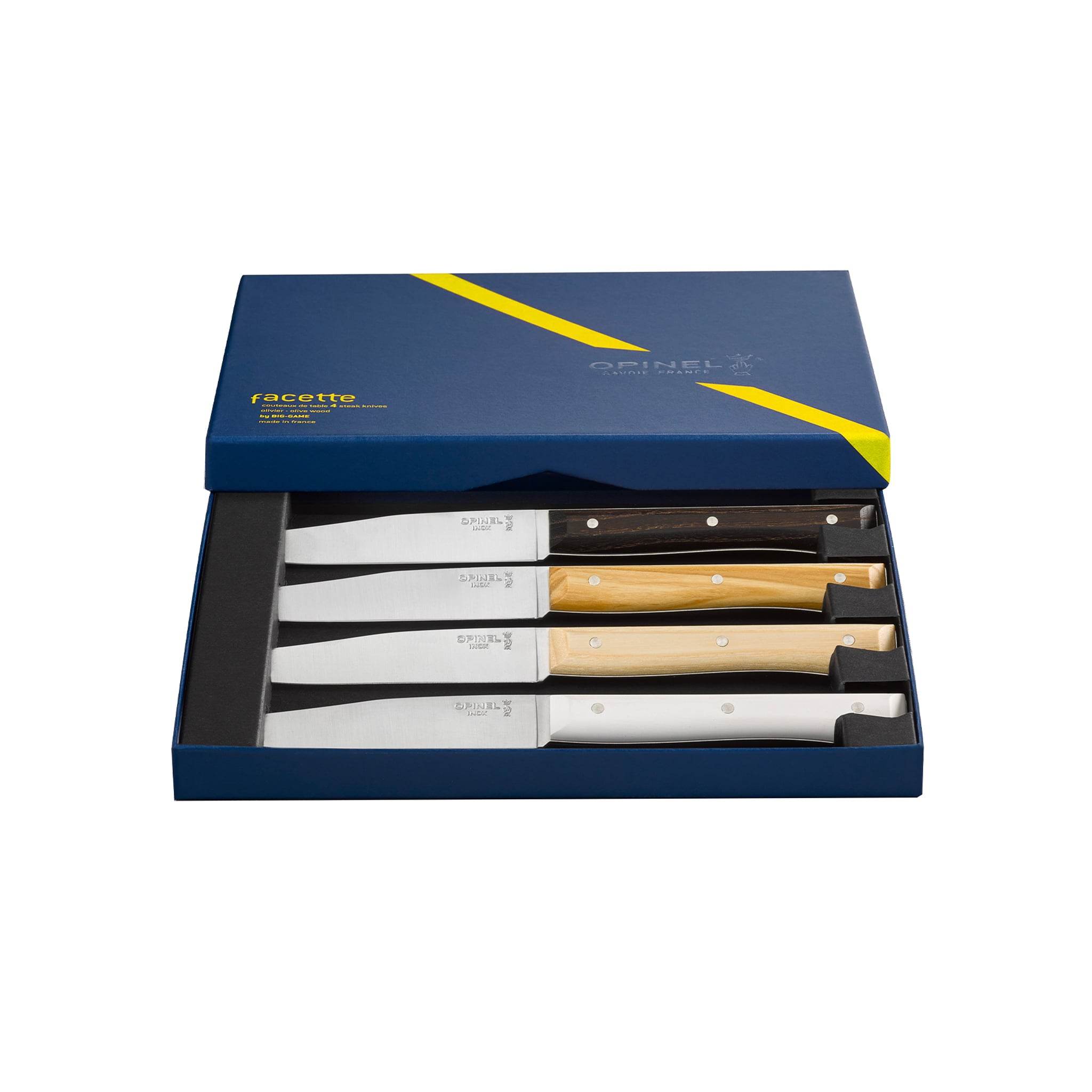 Opinel Set of 4 Facette Mixed Wood Table Knives