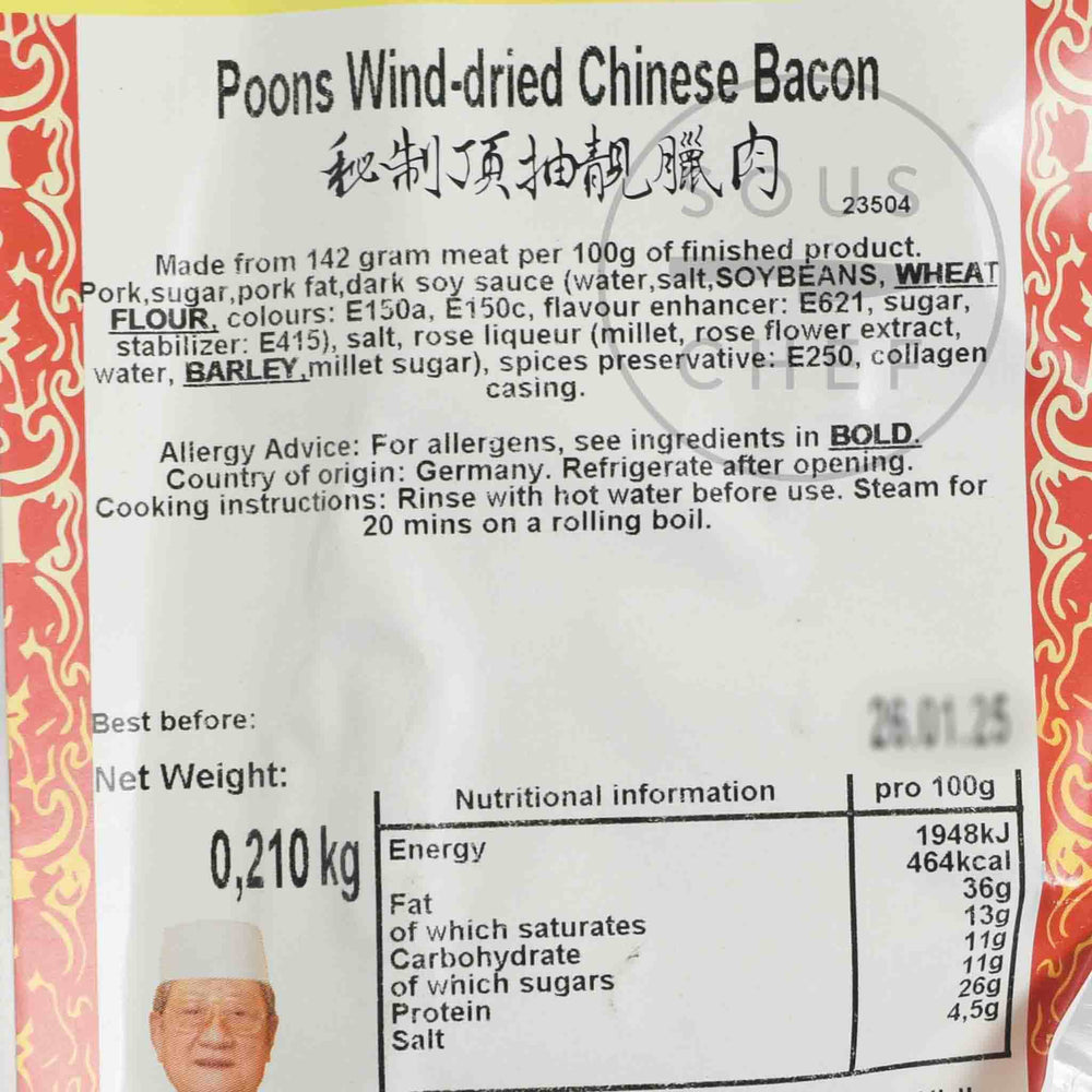 Poon's Chinese Bacon, 250g