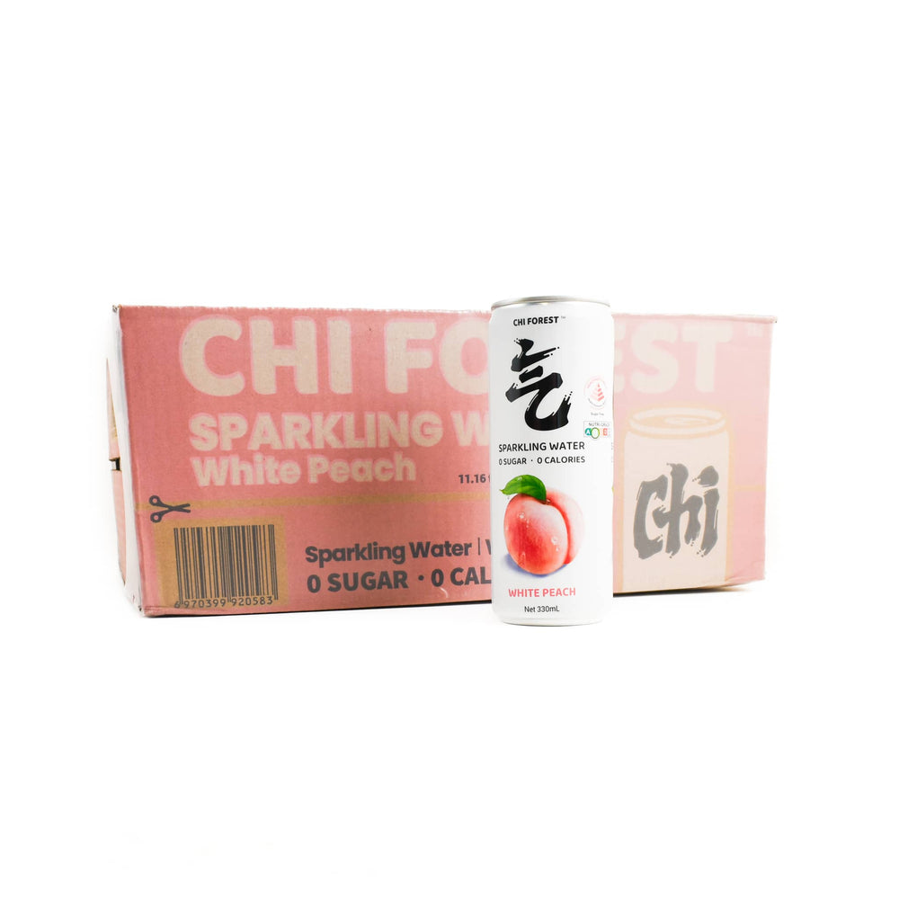 24x Peach Flavour Sparkling Water, 330ml