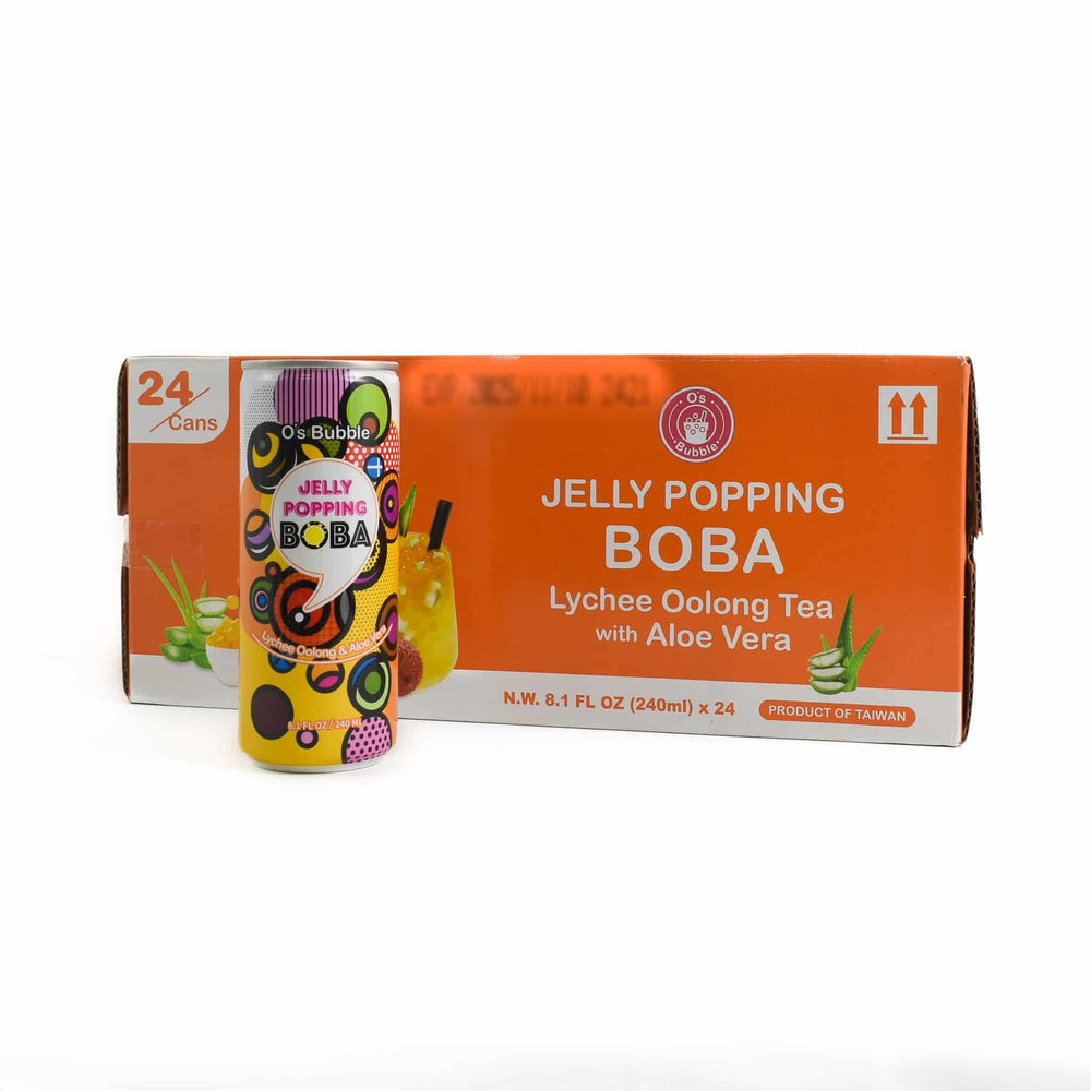 24x Jelly Popping Boba Lychee Oolong & Aloe Vera Drink, 240ml