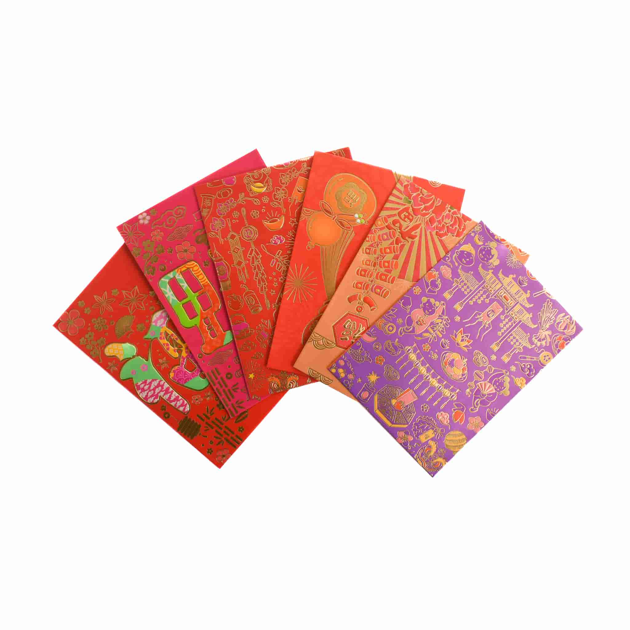 6x Small Red Envelopes