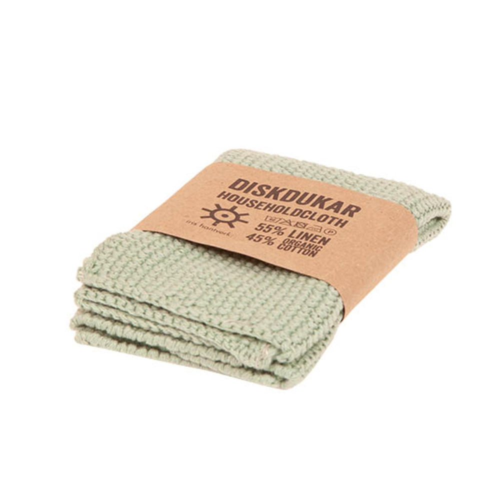 Green Cotton & Linen Mix Dishcloth