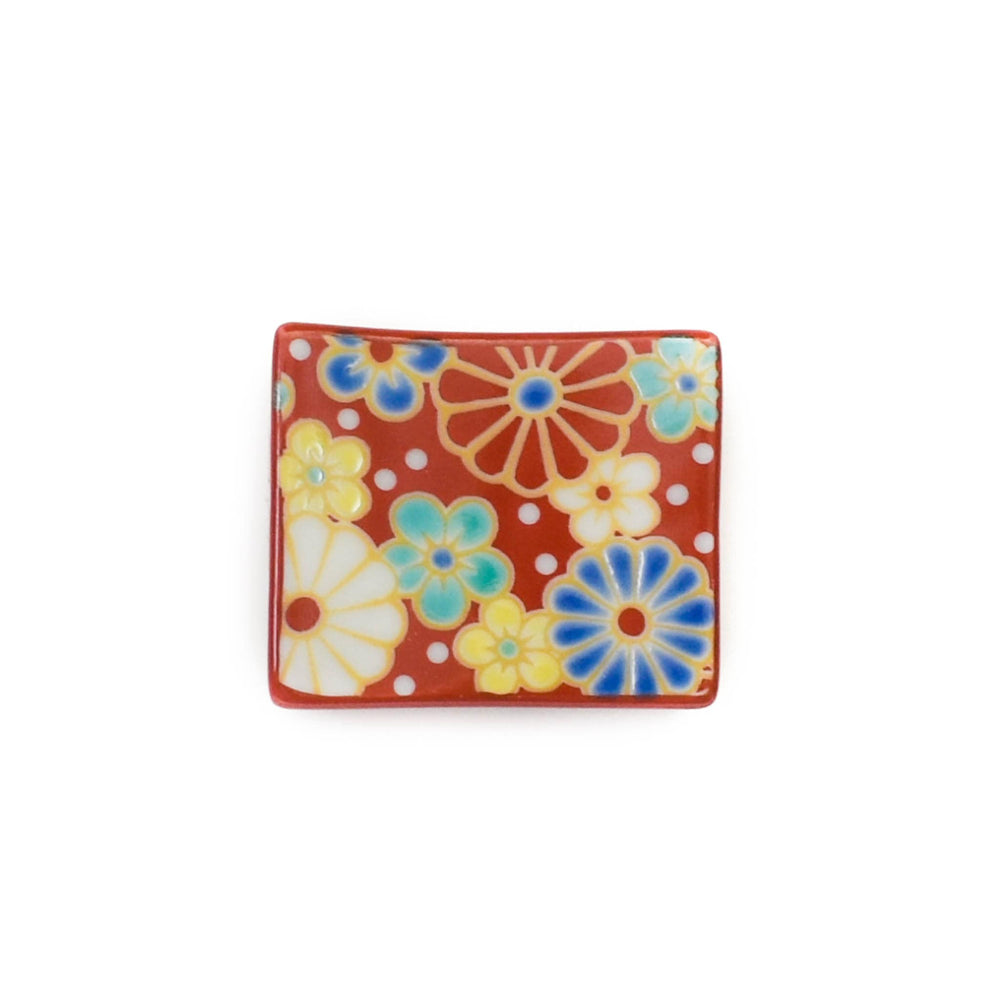 Seikou Porcelain Umekiku Floral Chopsticks Rest