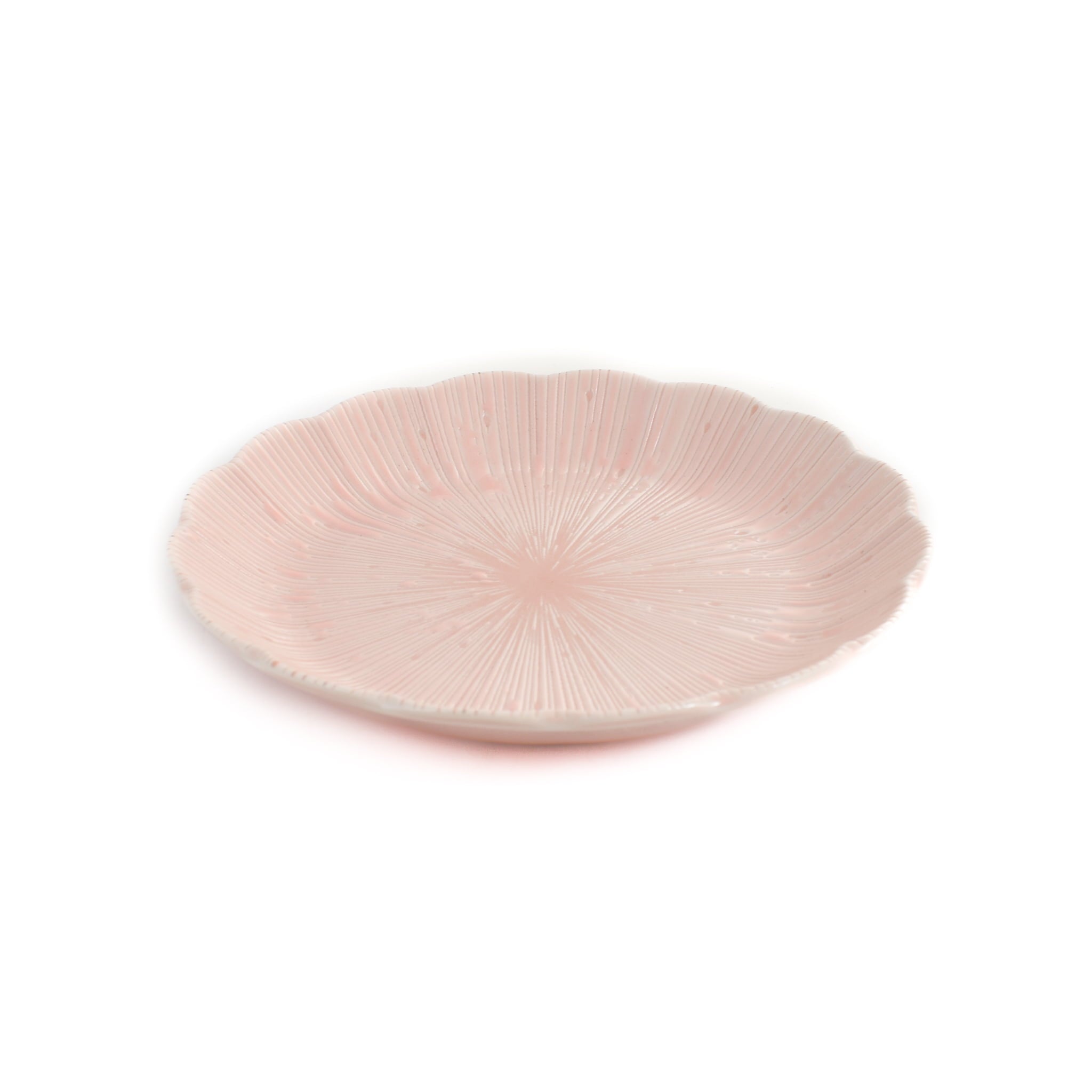 Pink Scalloped Japanese Small Plate, 16cm