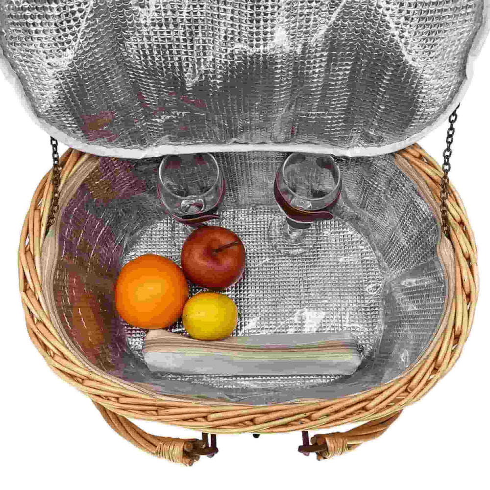 Rivoli White Oval Picnic Basket, 2 Person