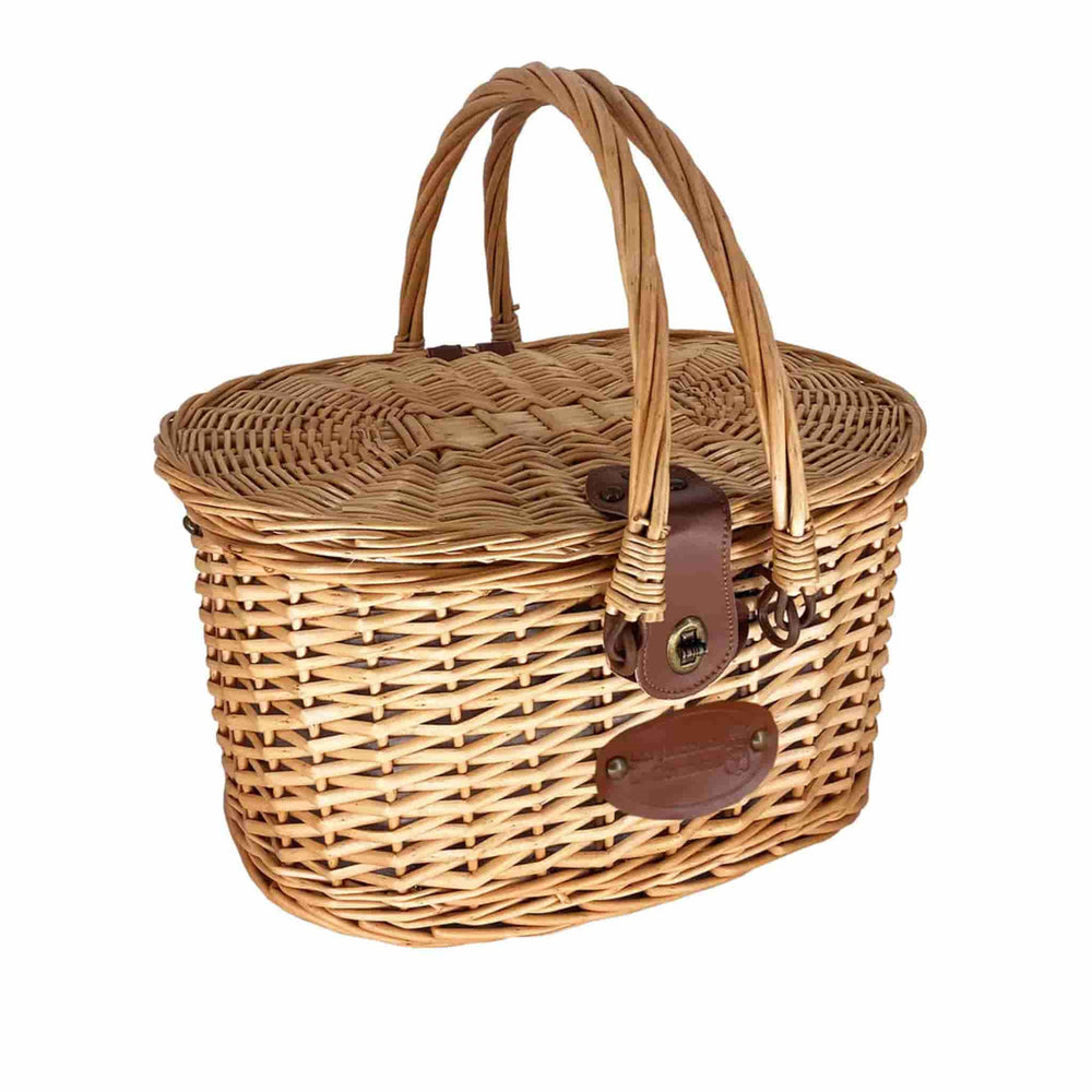 Rivoli White Oval Picnic Basket, 2 Person