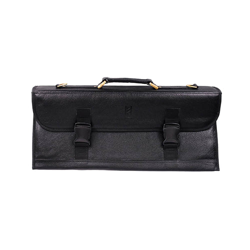 Black Buffalo Leather Knife Bag, 11 Slots