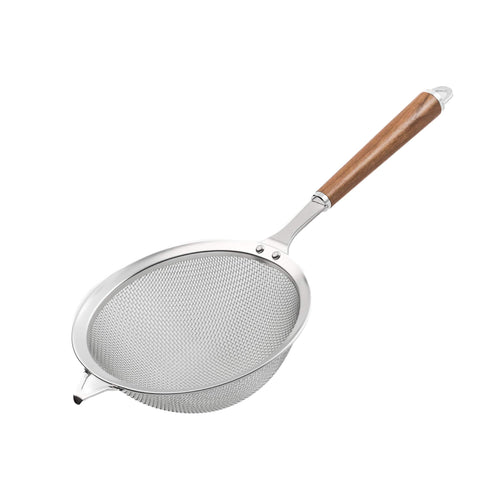 Wood Handle Stainless Steel Mesh Strainer