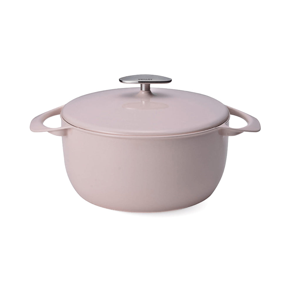 Unilloy Sakura Pink Japanese Lightweight Cast Iron Dutch Oven, 22cm