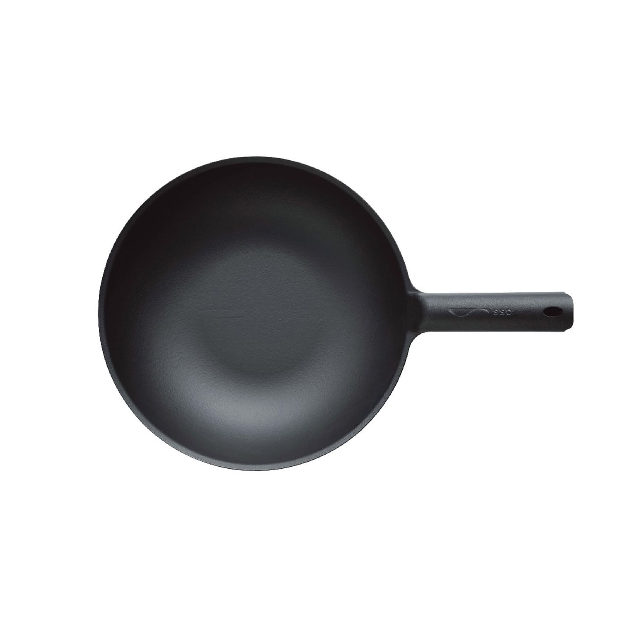 Unilloy Black Japanese Lightweight Cast Iron Wok, 31cm