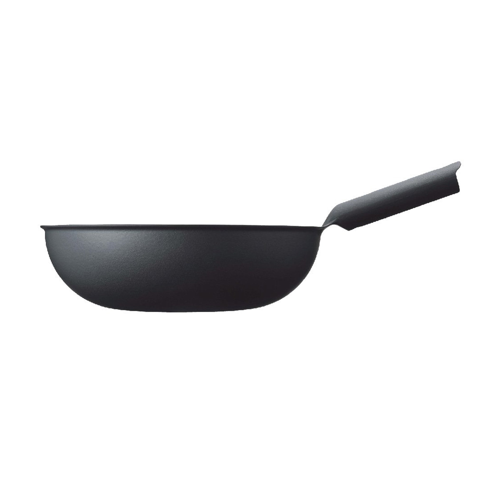 Unilloy Black Japanese Lightweight Cast Iron Wok, 31cm