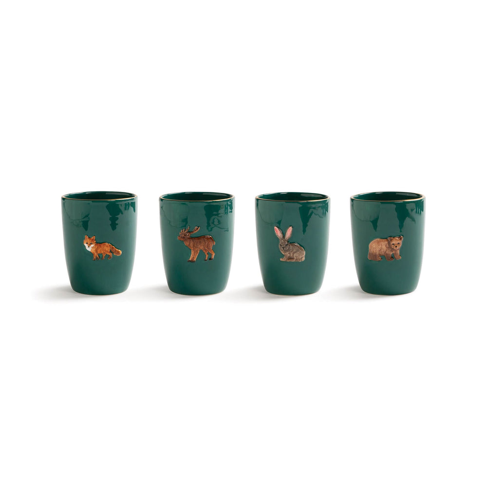 Set of Four Woodland Animal Tumblers, 10.5cm