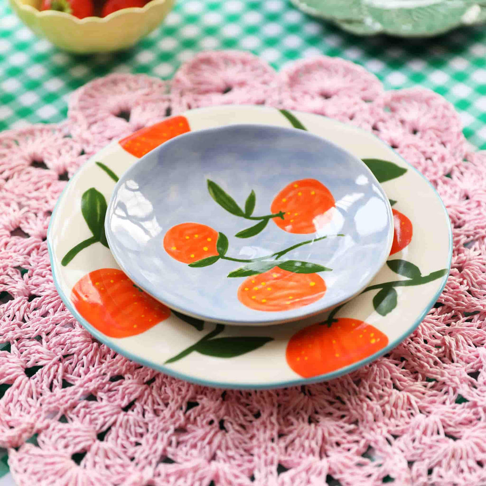 Set of 4 Orange Side Plates, 16cm