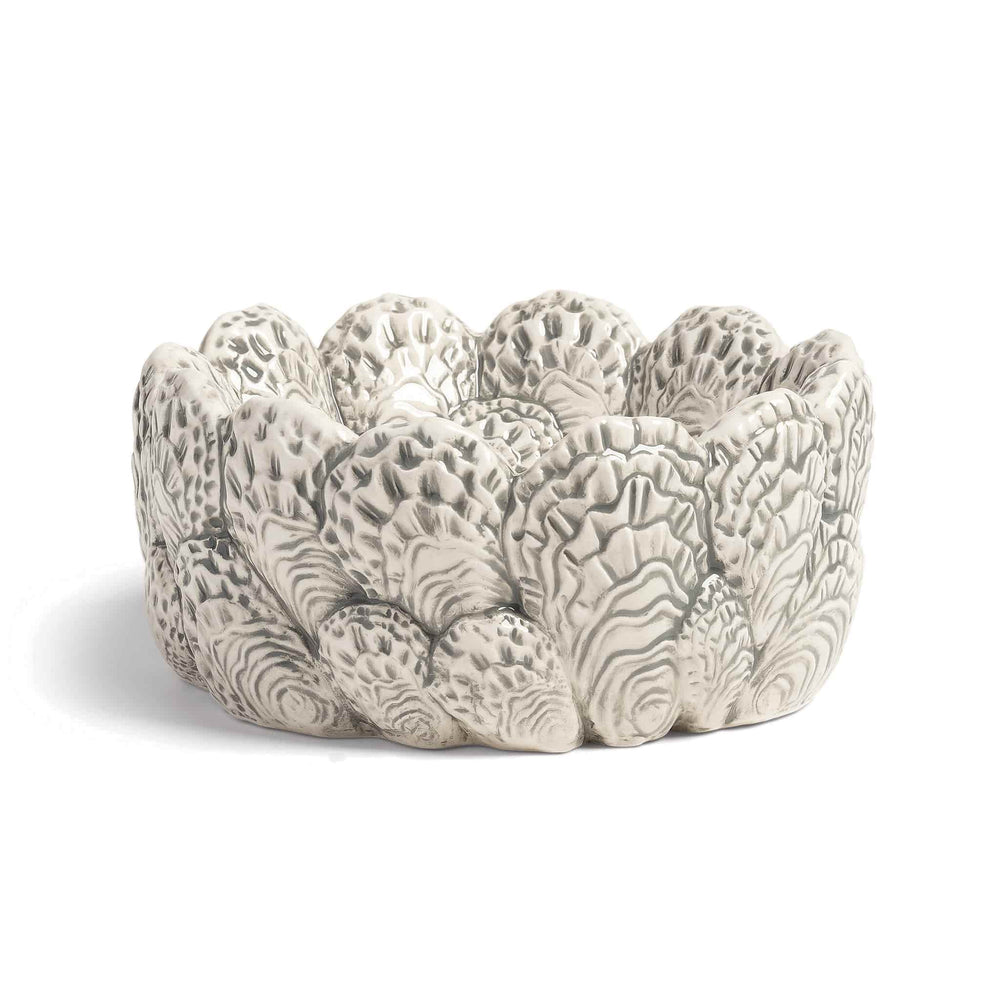 Grey Oyster Serving Bowl, 19cm