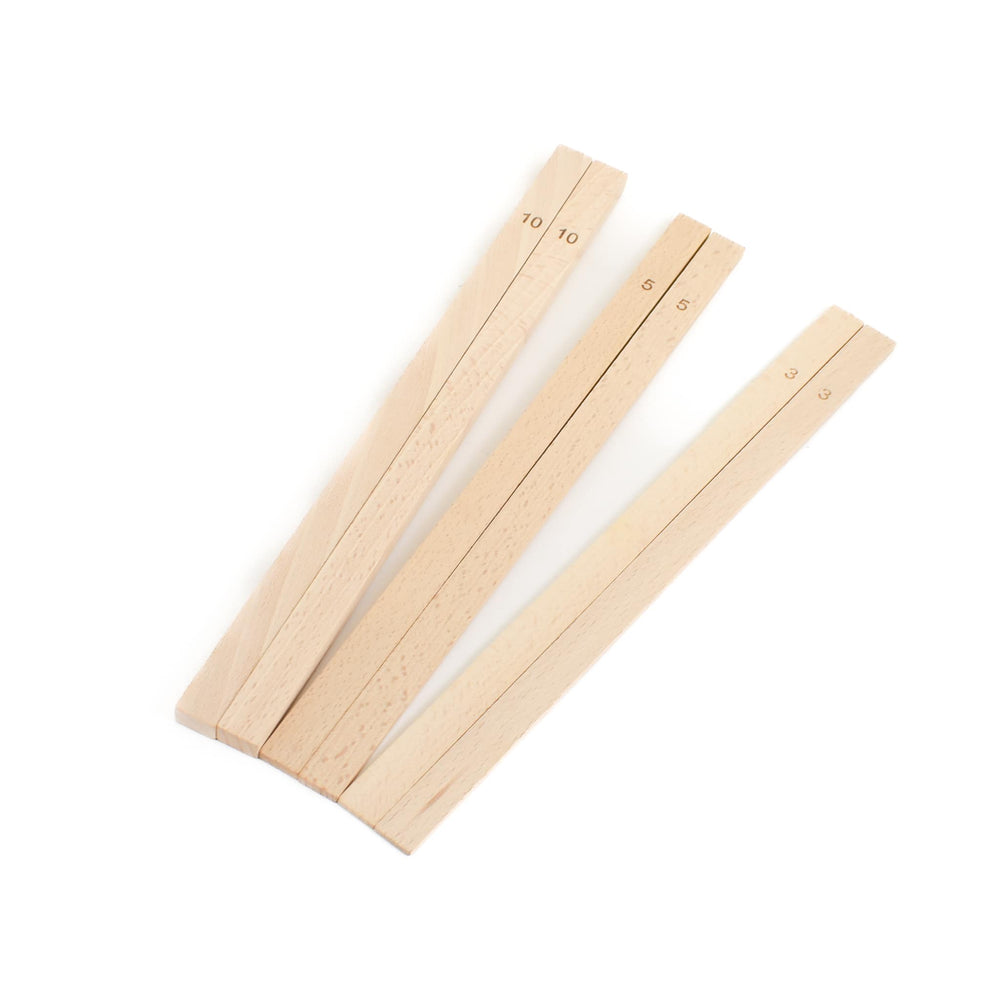 Wooden Rollling Pin Guides, Set of 6, 35cm