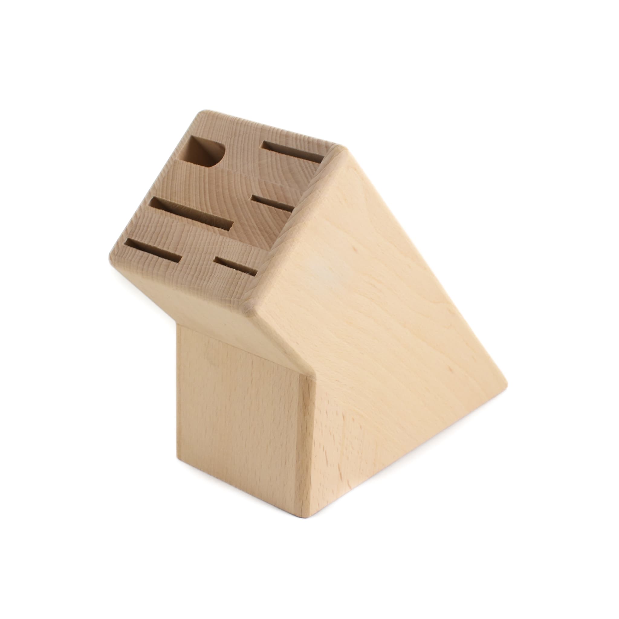 Beechwood Empty 5 Slot Knife Block