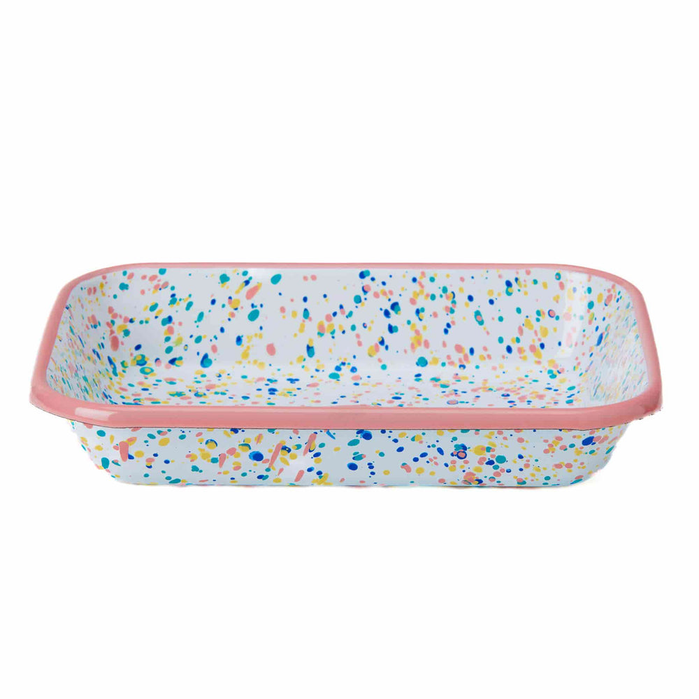 Pink Dot Enamel Roasting & Serving Dish