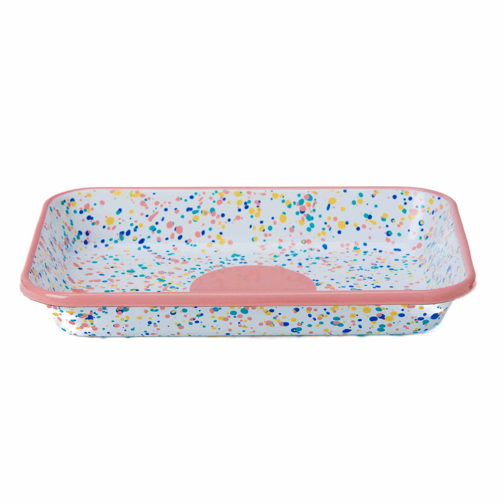 Pink Dot Enamel Roasting & Serving Dish