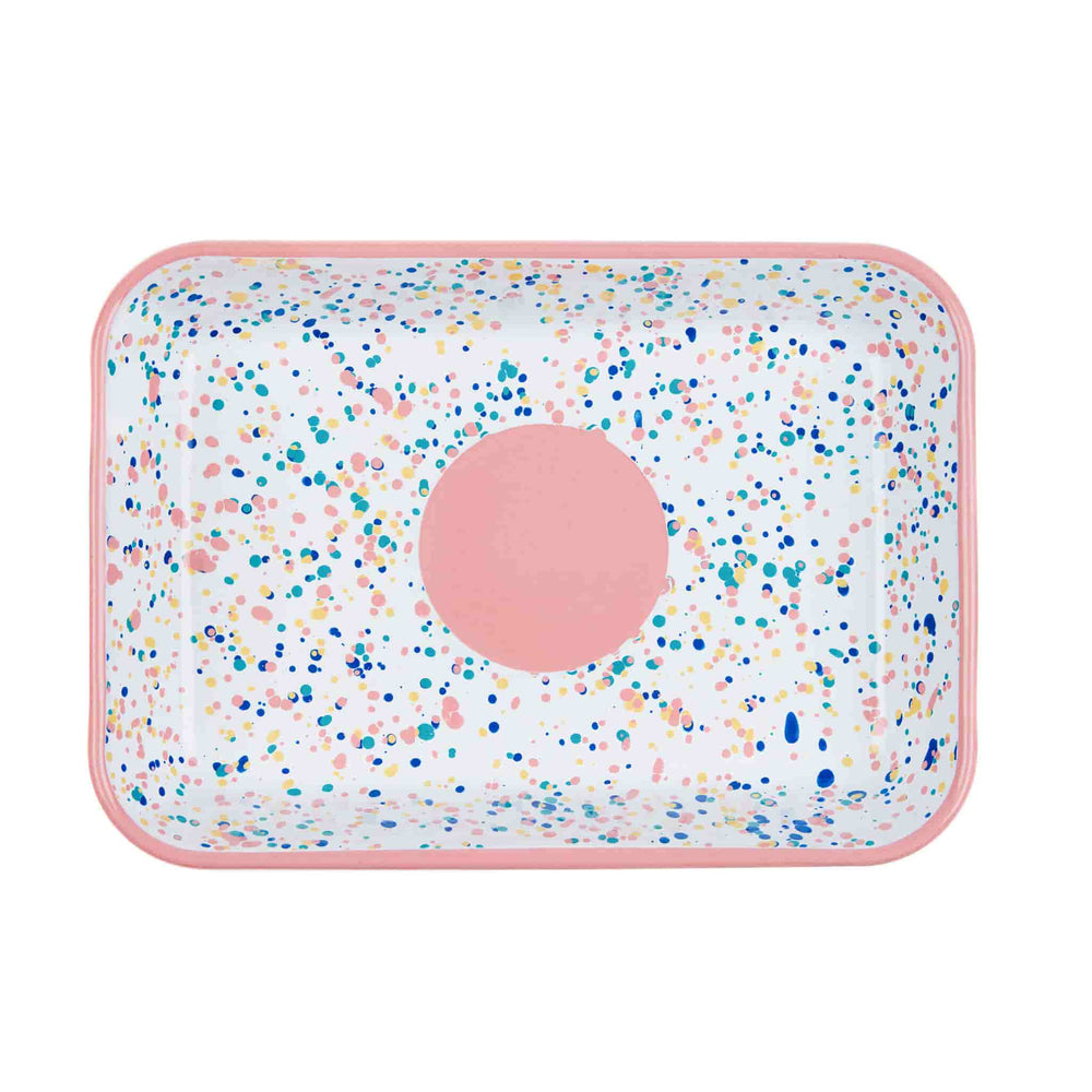 Pink Dot Enamel Roasting & Serving Dish