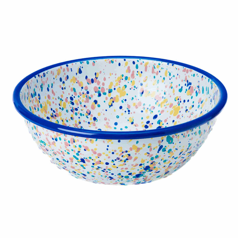 Blue Dot Enamel Salad Bowl