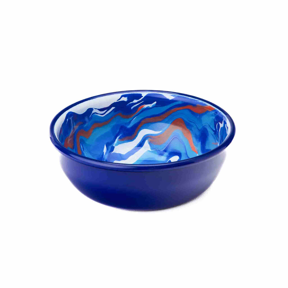 Marble Enamel Shallow Bowl