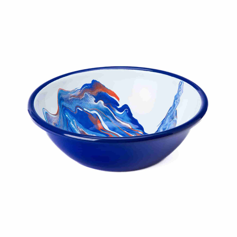 Marble Enamel Shallow Bowl