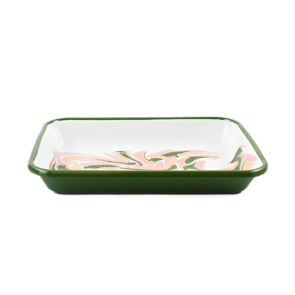 Green Marble Enamel Roasting & Serving Dish, 26cm