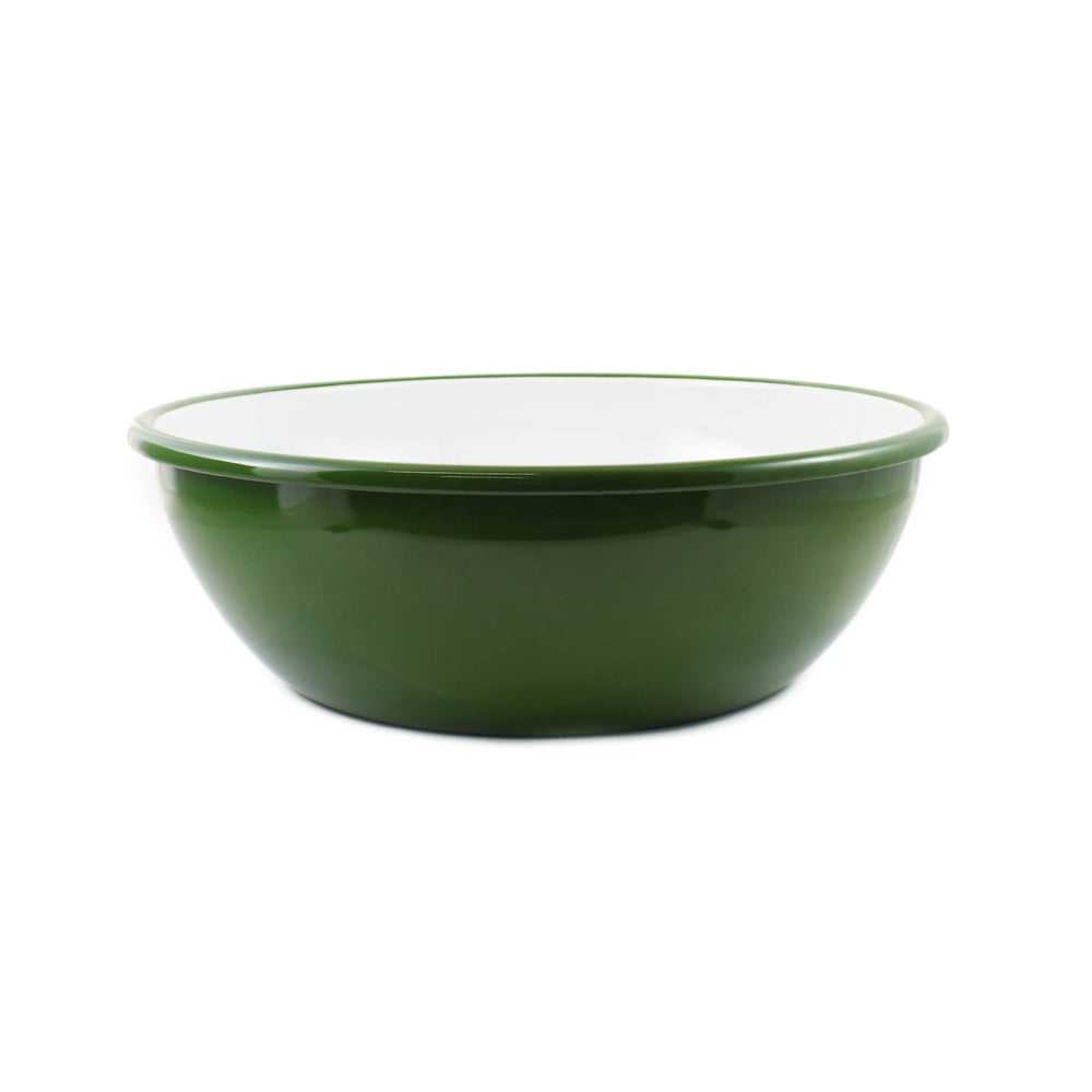 Green Marble Enamel Large Salad Bowl, 32cm