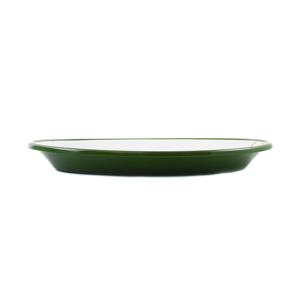 Green Marble Enamel Oval Serving Tray, 31cm