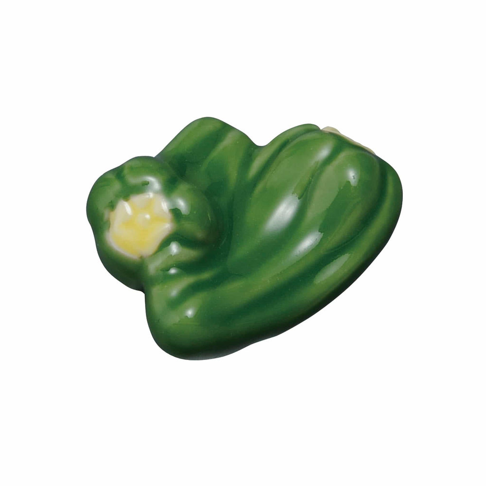 Green Pepper Ceramic Chopstick Rest, 4cm