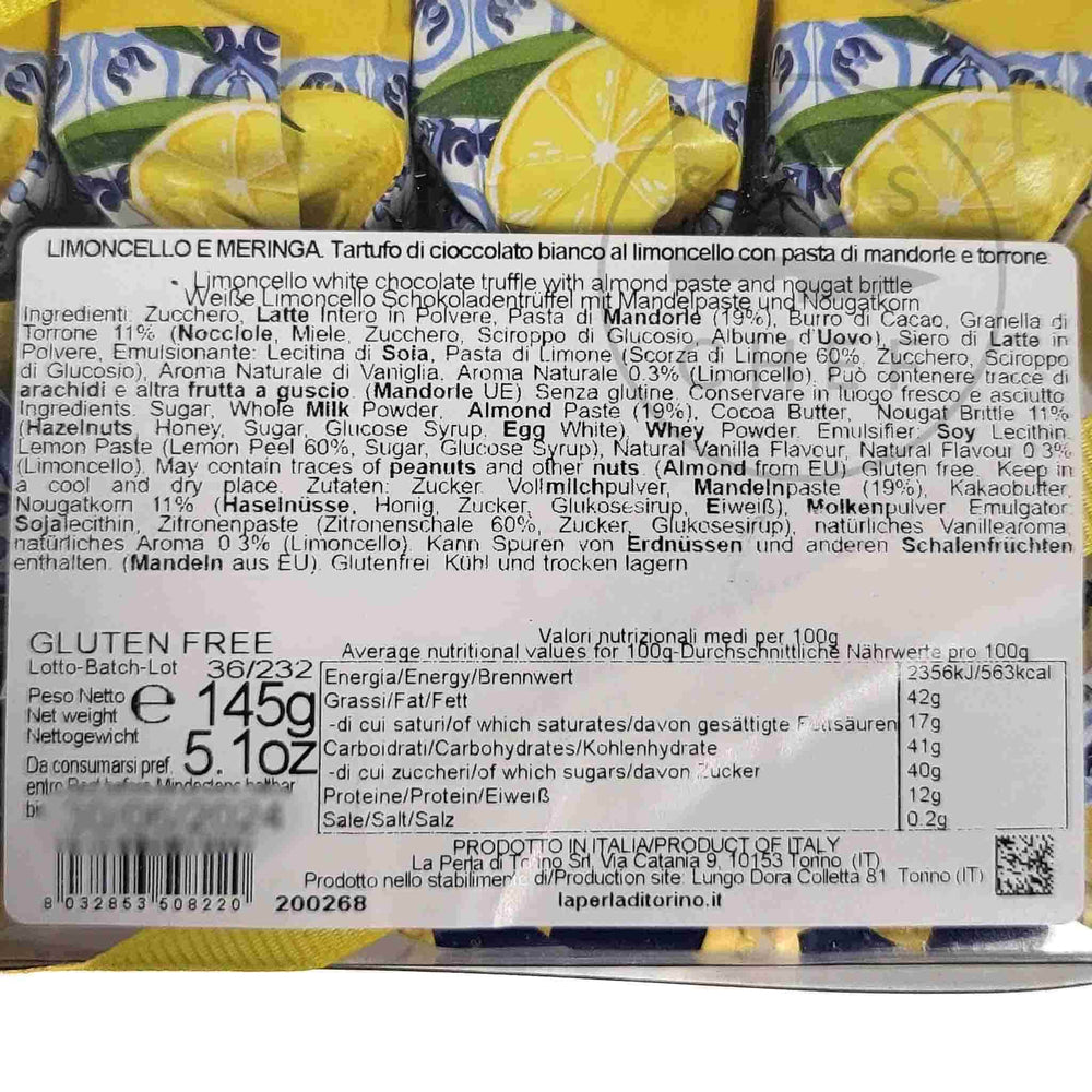 La Perla di Torino Limoncello Meringue Truffle Collection, 145g