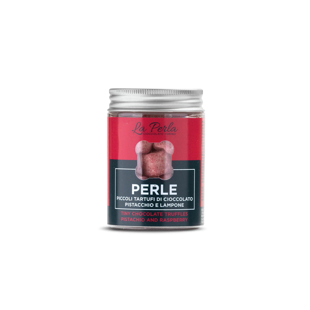 La Perla di Torino Mini Pistachio & Raspberry Truffles, 50g